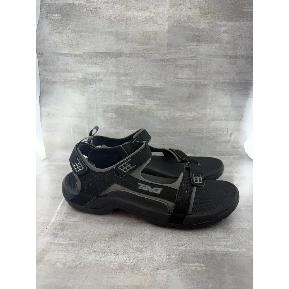 Teva Tanza Men Black Grey Sport Sandals Hiking Water Shoes 4289 Size 13